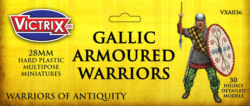 Gallic Armoured Warriors, 28 mm Scale Model Plastic Figures