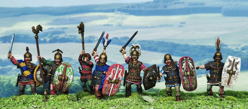 Gallic Armoured Warriors, 28 mm Scale Model Plastic Figures Painted Example