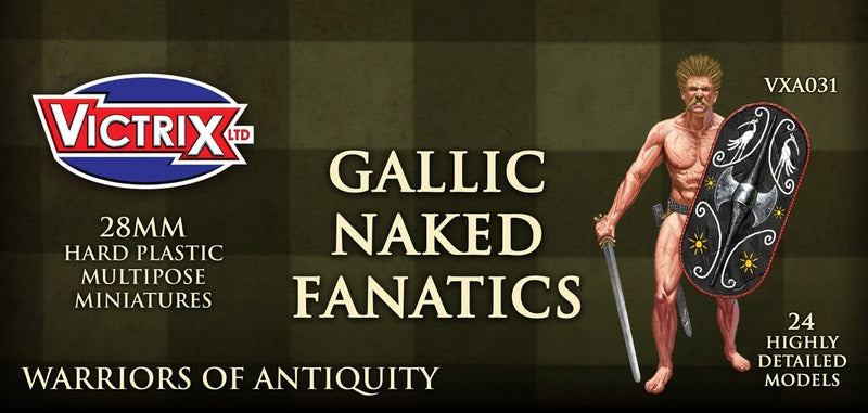 Gallic Naked Fanatics, 28 mm Scale Model Plastic Figures