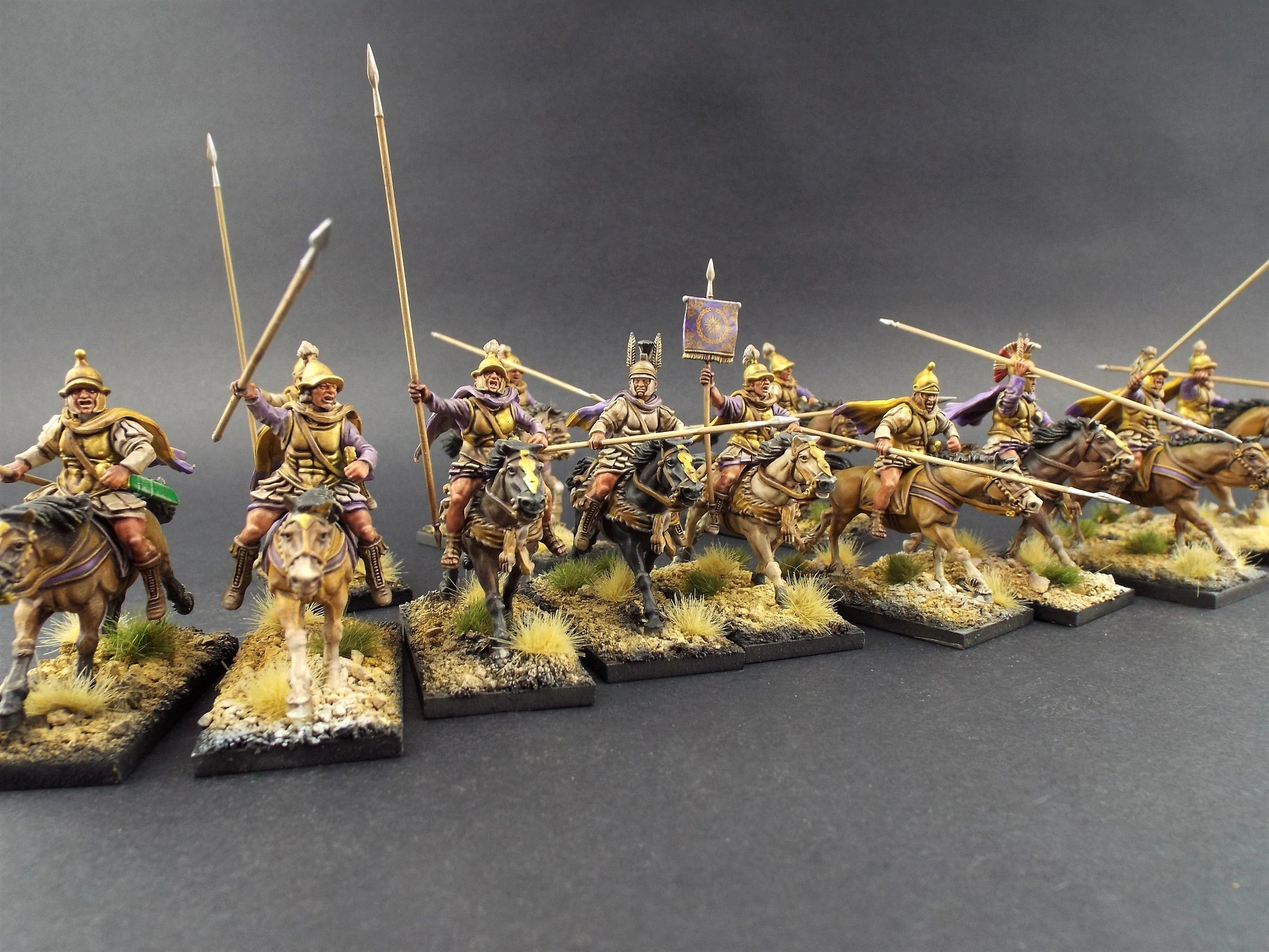 Macedonian Greek Successor Heavy Cavalry, 28 mm Scale Model Plastic Figures Close Up