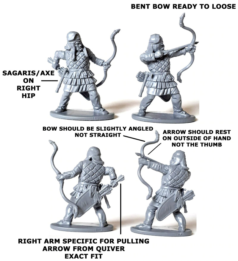 Persian Armoured Archers, 28 mm Scale Model Plastic Figures Firing Poses