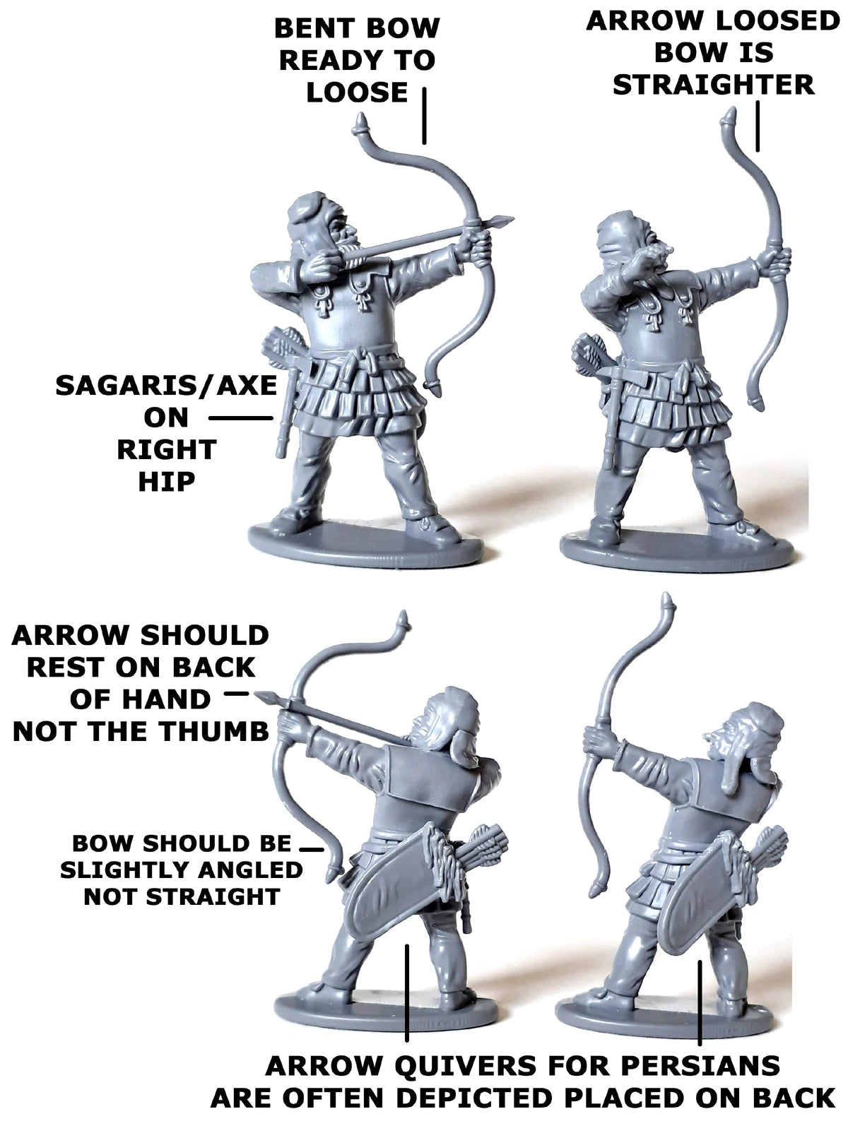 Persian Armoured Archers, 28 mm Scale Model Plastic Figures Detail