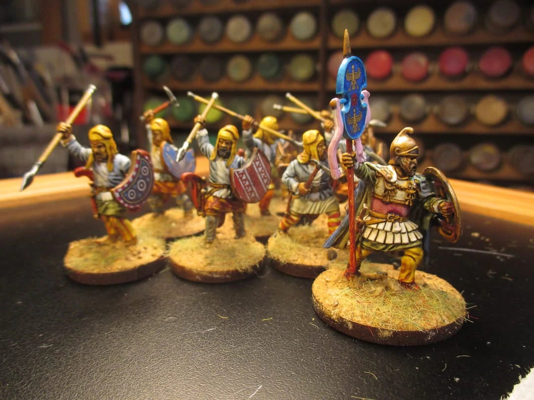 Persian Unarmored Spearman, 28 mm Scale Model Plastic Figures Painted Example