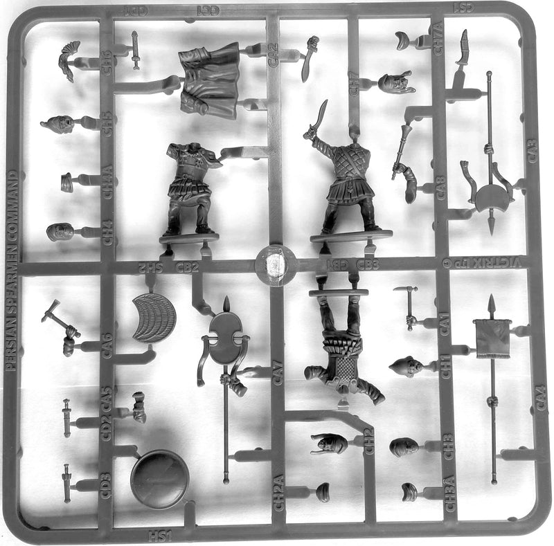 Persian Unarmored Spearman, 28 mm Scale Model Plastic Figures Example Command Frame
