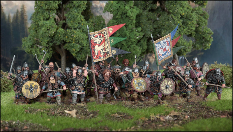 Vikings, 28 mm Scale Model Plastic Figures Diorama Example