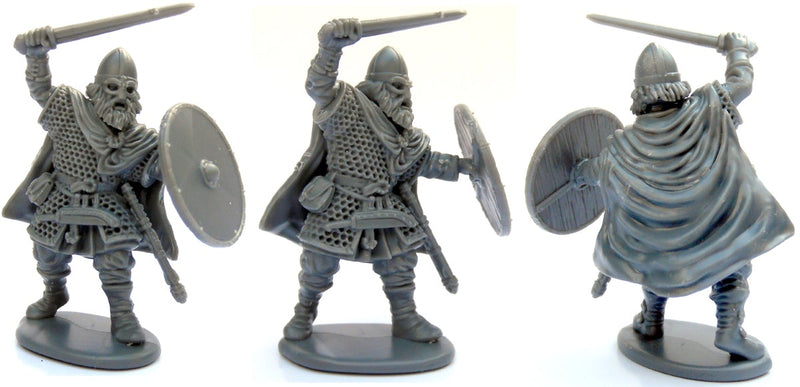 Vikings, 28 mm Scale Model Plastic Figures Armored Swordsman