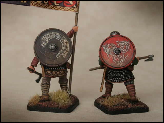 Vikings, 28 mm Scale Model Plastic Figures Shield Details