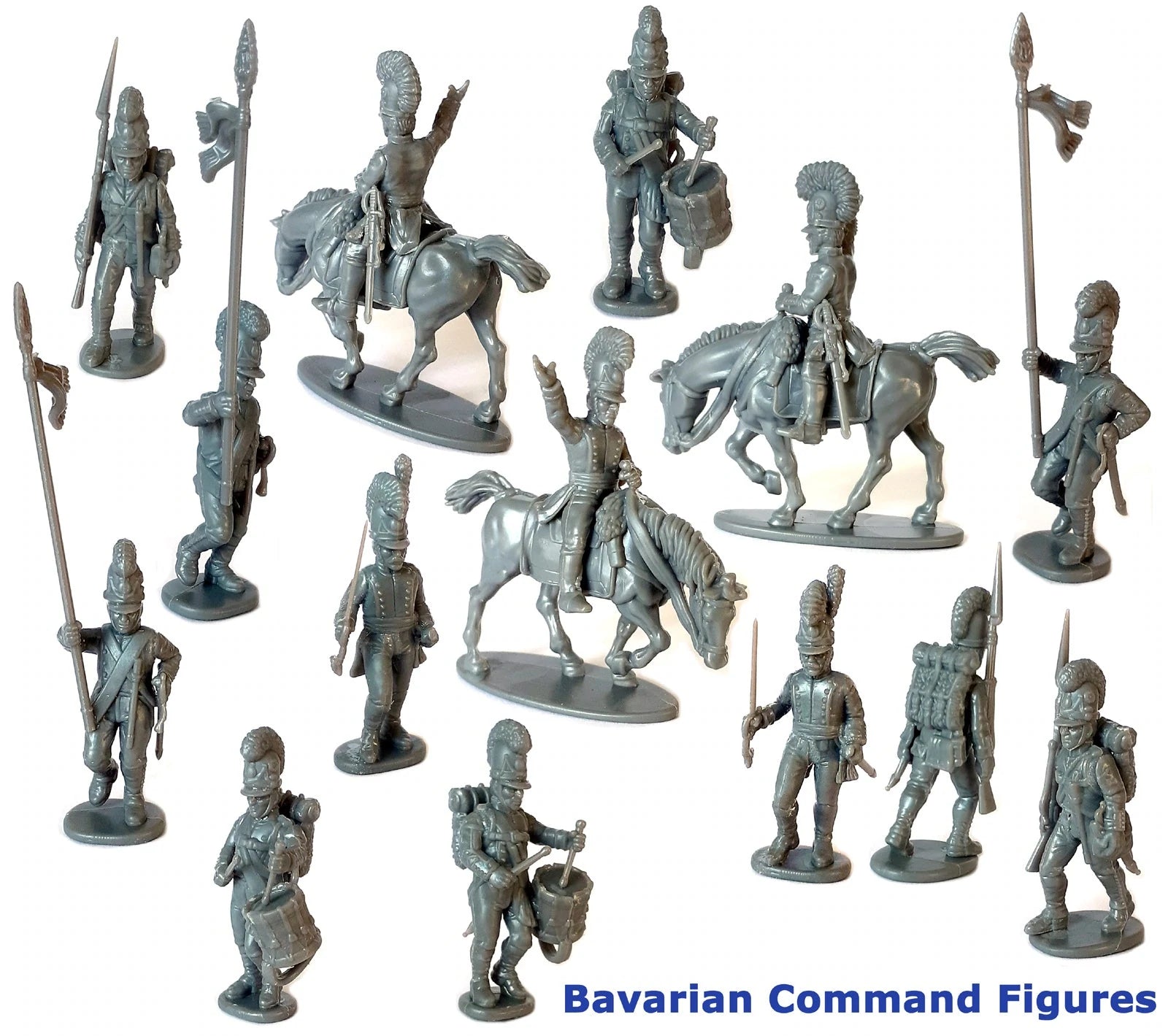 Bavarian Infantry 1809 - 1815, 28 mm Scale Model Plastic Figures Command Figures