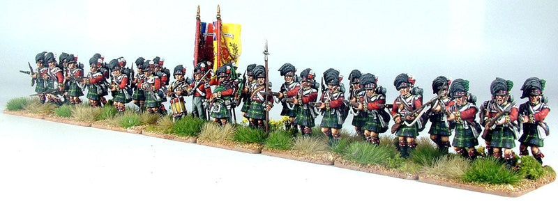 Napoleonic British Highland Flank Companies, 28 mm Scale Model Plastic Figures Painted Example