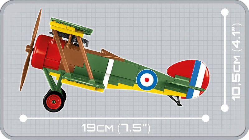 Sopwith F.1 Camel , 170 Piece Block Kit By Cobi Side View Dimensions