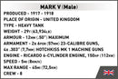 British Tank Mark V “Male” WWI, 837 Piece Block Kit Technical Data