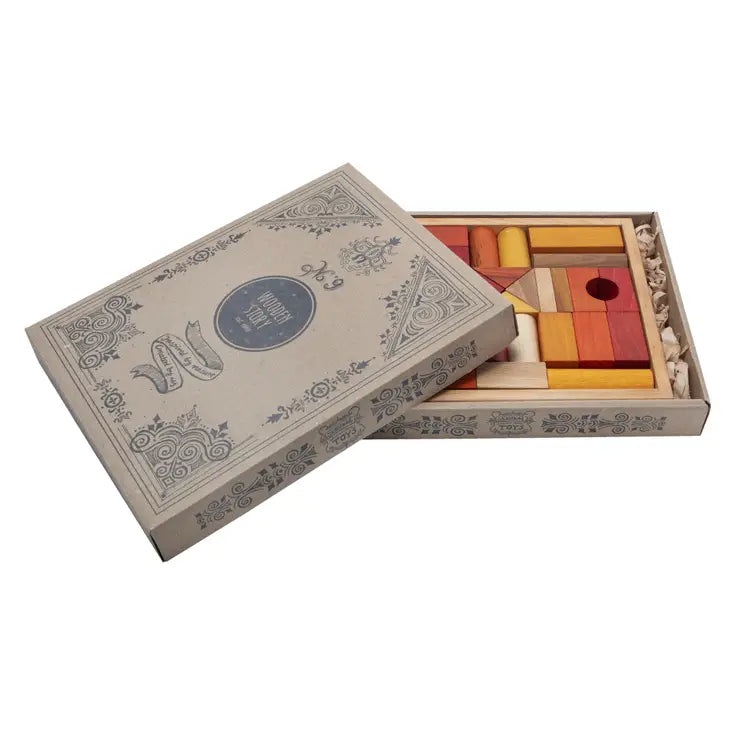 Warm Colored Blocks In Tray - 30 pcs Packaging