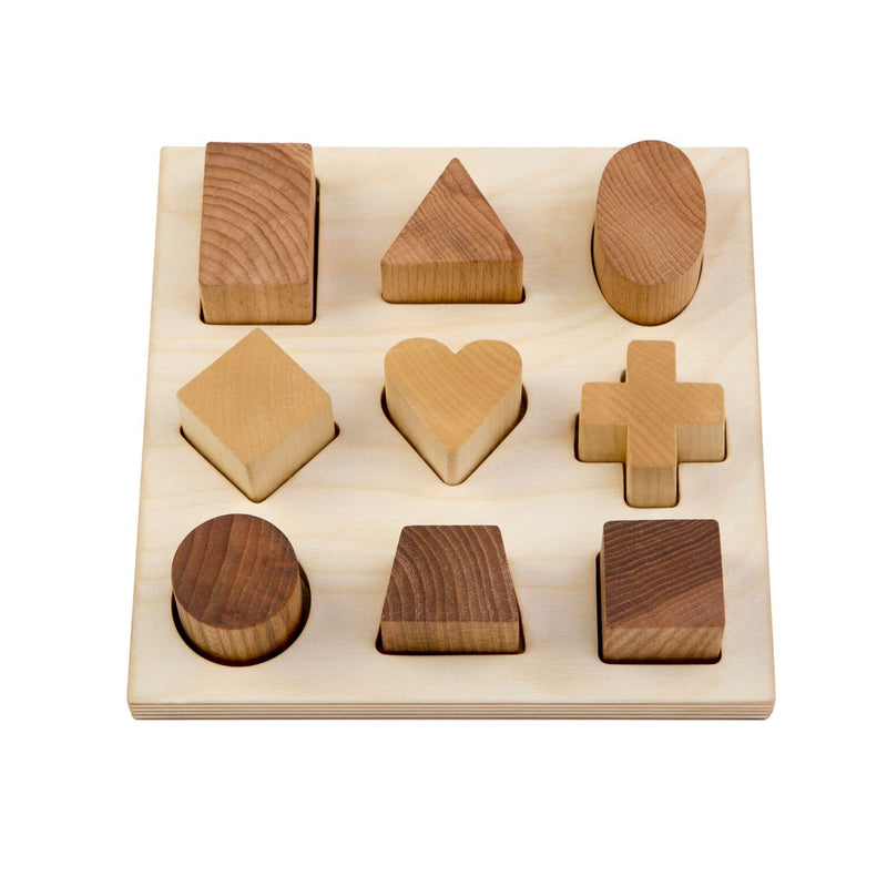 Natural Colored Shape Puzzle Board By Wooden Story