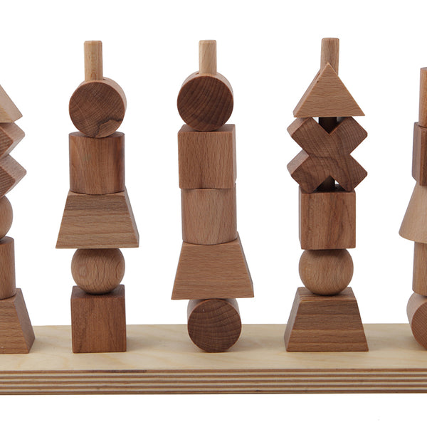 Wooden story stacking toy clearance