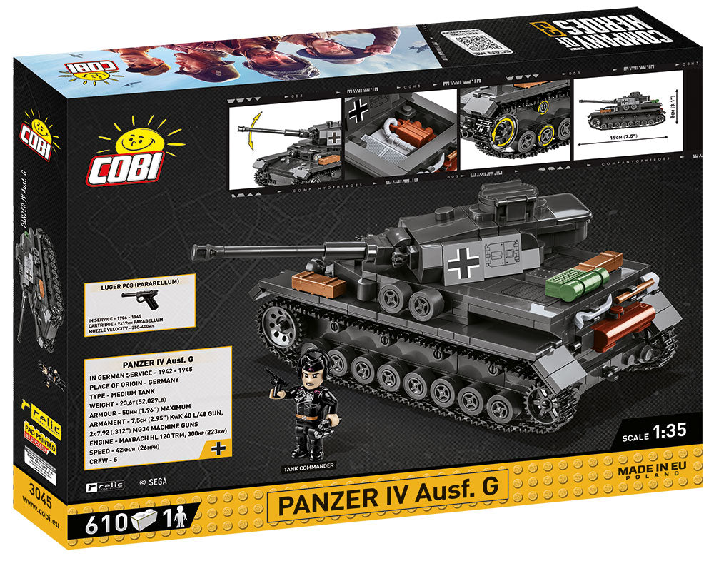 Company of Heroes 3 Panzer IV Ausf. G, 610 Piece Block Kit Back Of Box