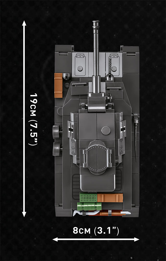 Company of Heroes 3 Panzer IV Ausf. G, 610 Piece Block Kit Top View Dimensions