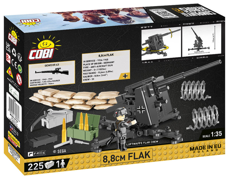Company of Heroes 3, 8.8 cm Flak, 225 Piece Block Kit Back Of Box