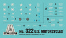 WW2 US Motorcycles 1/35 Scale Model Kit Decals