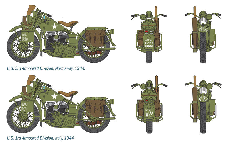 WW2 US Motorcycles 1/35 Scale Model Kit Variants