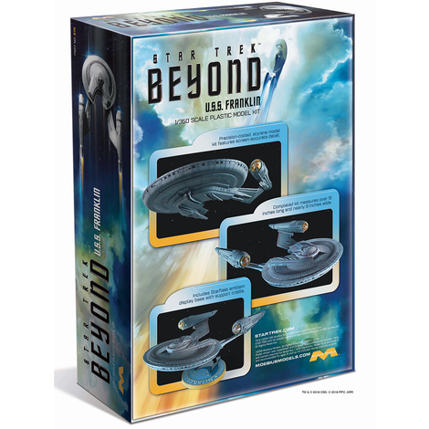 Star Trek Beyond USS Franklin 1:350 Scale Model Kit Back Of Box