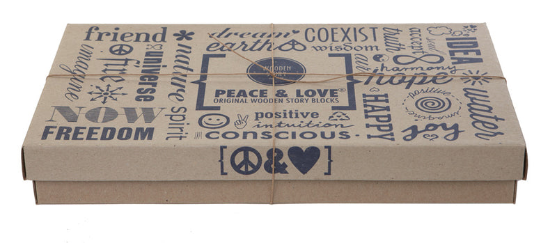 Peace & Love Natural Colored Blocks In Tray – 108  pcs Paper Box