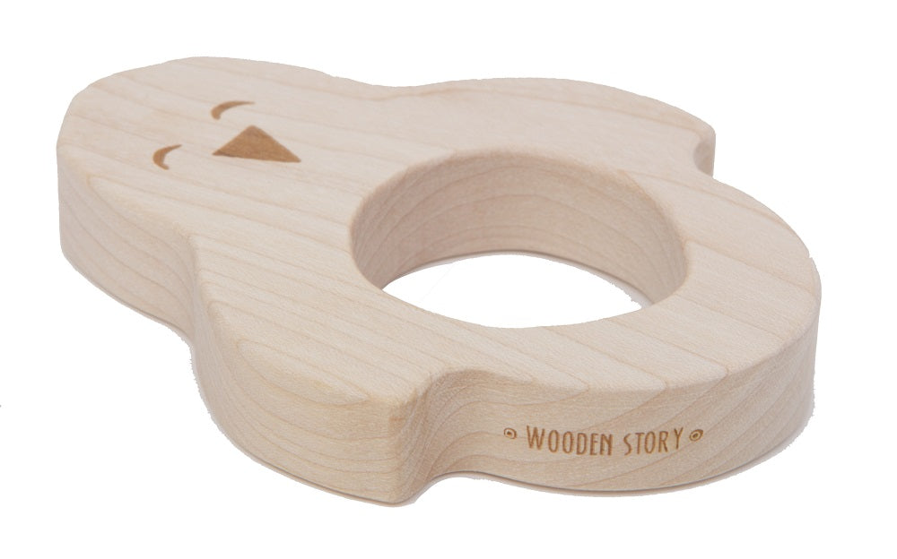 Penguin Shaped Raw Wood Teether