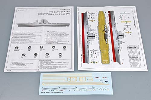 USS Saratoga Aircraft Carrier CV-3 1936, 1:700 Scale Model Kit Instructions & Decals