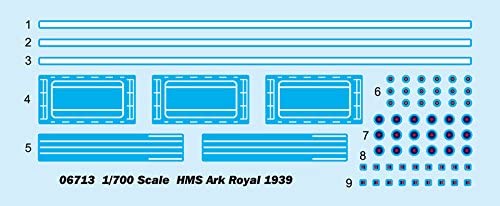 HMS Ark Royal Aircraft Carrier 1939, 1:700 Scale Model Kit Decals