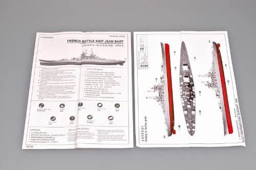 Jean Bart French Battleship 1955, 1:700 Scale Model Kit Insrtructions