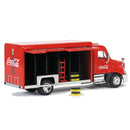 Beverage Delivery Truck “Coca Cola” (Red) 1/50 Scale Diecast Model Right Rear View Open Doors