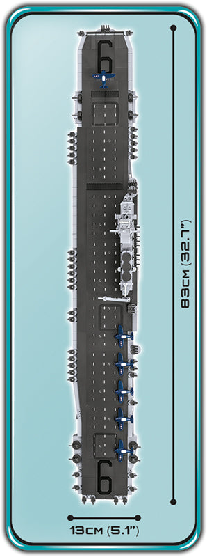 USS Enterprise CV-6 Aircraft Carrier 1:300 Scale, 2510 Piece Block Kit By Cobi Top View