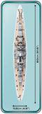 Scharnhorst Battleship 1:300 Scale, 2472 Piece Block Kit Top View Dimensions