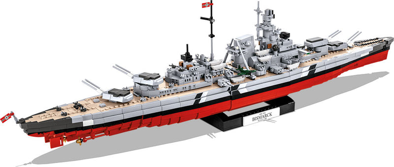 Bismarck Battleship 1:300 Scale, 2030 Piece Block Kit On Display Stand