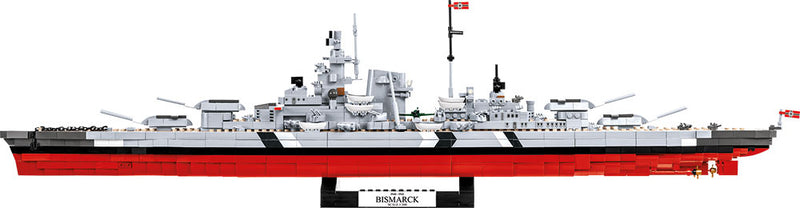 Bismarck Battleship 1:300 Scale, 2030 Piece Block Kit Side View