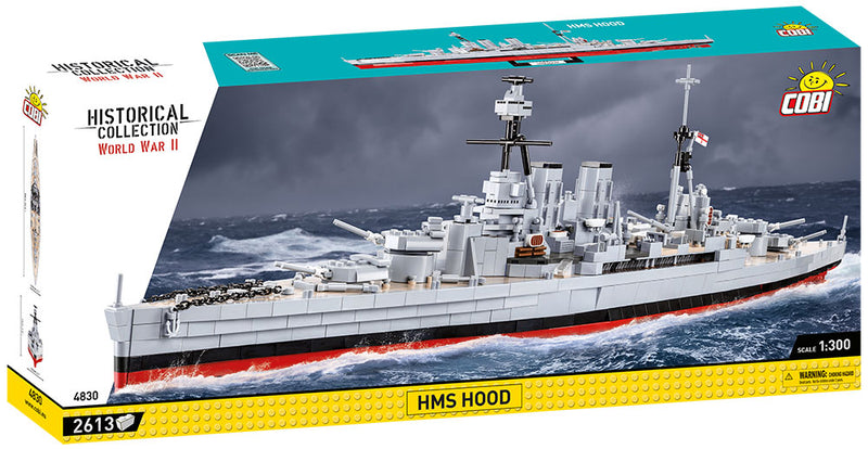 HMS Hood Battlecruiser 1:300 Scale, 2613 Piece Block Kit