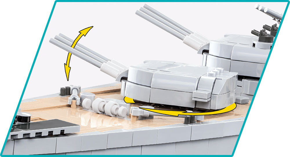 Yamato Battleship 1:300 Scale, 2665 Piece Block Kit Turret Details