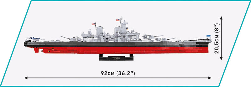 Iowa Class Battleship (4 in 1) Executive Edition, 1/300 Scale 2685 Piece Block Kit Dimensions
