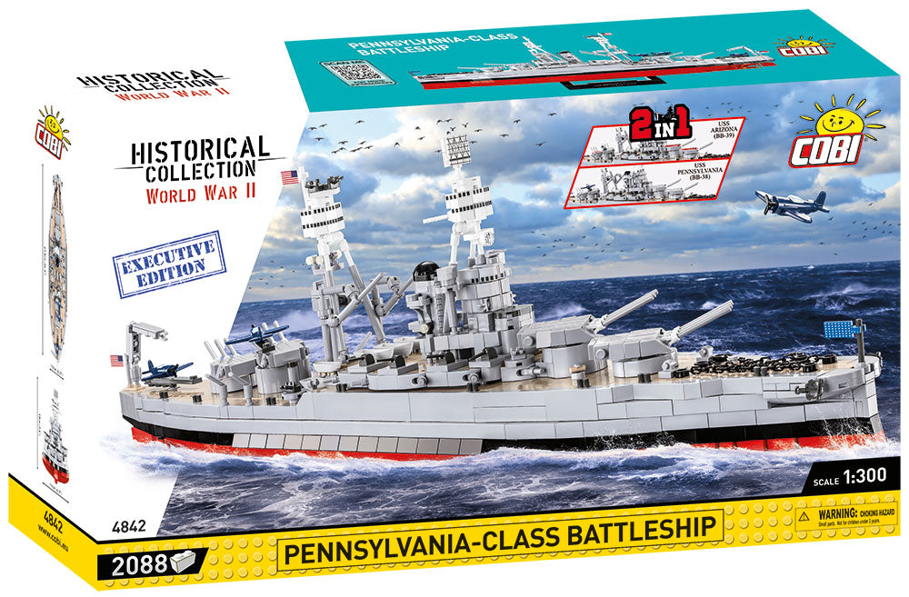 Pennsylvania Class Battleship (2 In 1) Executive Edition, 1/300 Scale 2088 Piece Block Kit