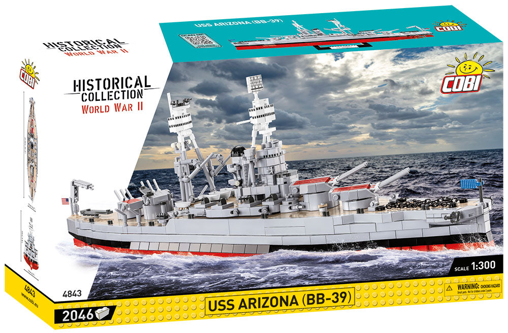 USS Arizona Battleship, 1/300 Scale 2046 Piece Block Kit