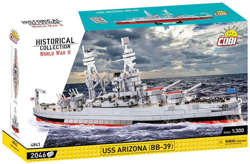 USS Arizona Battleship, 1/300 Scale 2046 Piece Block Kit