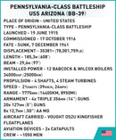 USS Arizona Battleship, 1/300 Scale 2046 Piece Block Kit Technical Information