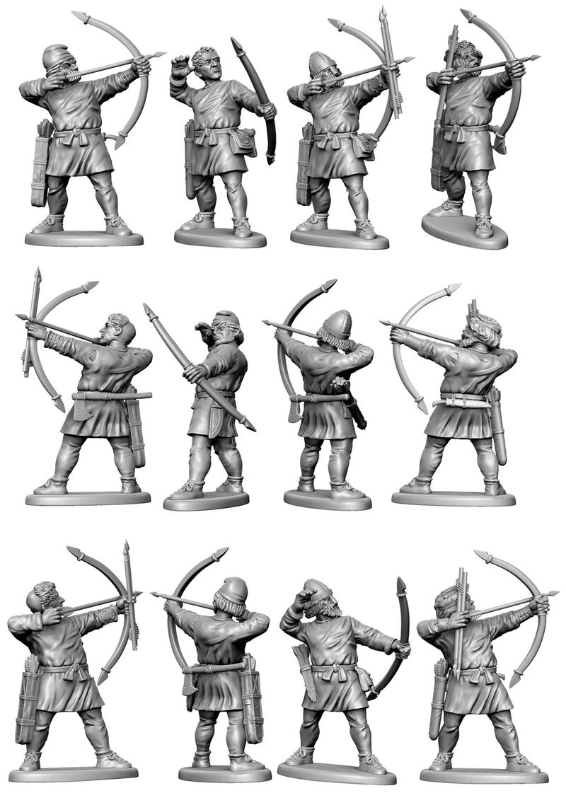 Dark Age Archers And Slingers, 28 mm Scale Model Plastic Figures Unpainted Exampled