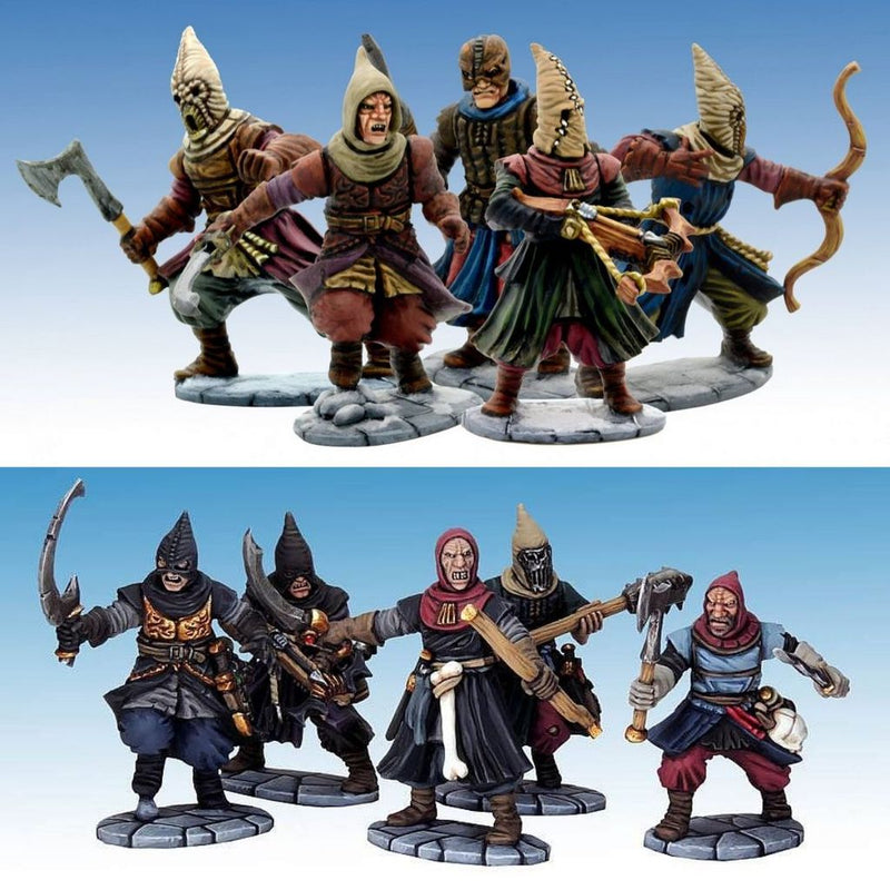 Frostgrave Cultists, 28 mm Scale Model Plastic Figures Painted Examples Close Up