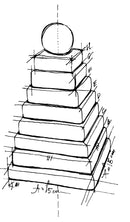 Wooden Story Natural Pyramid Stacker Drawing