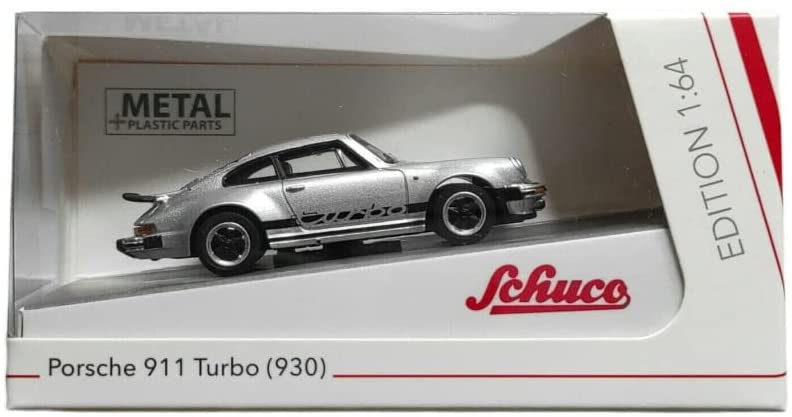 Porsche 911 3.0 Turbo (930) (Silver) 1:64 Diecast Scale Model Window Box