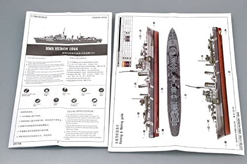HMCS Huron (G24) Tribal Class Destroyer 1944, 1:700 Scale Model Kit Instructions