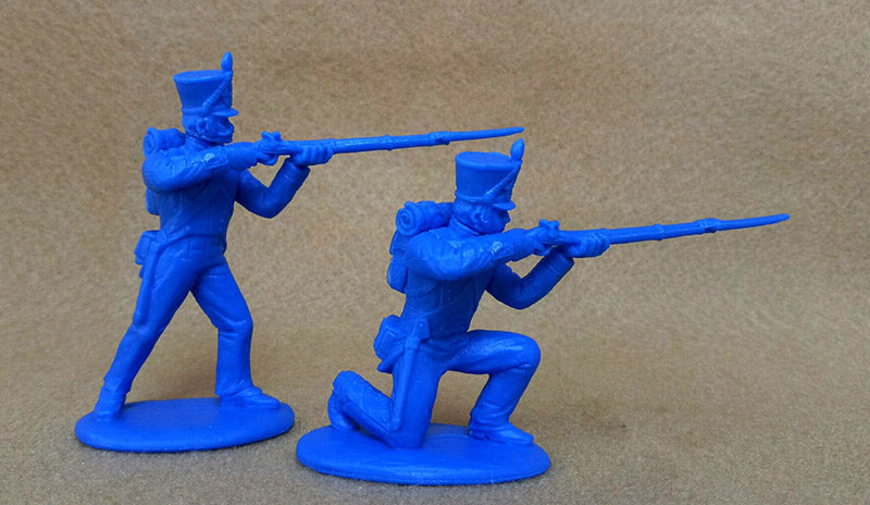 Napoleonic Wars French Fusiliers 1812 –1815, 54 mm (1/32) Scale Plastic Figures By Expeditionary Force Firing Poses