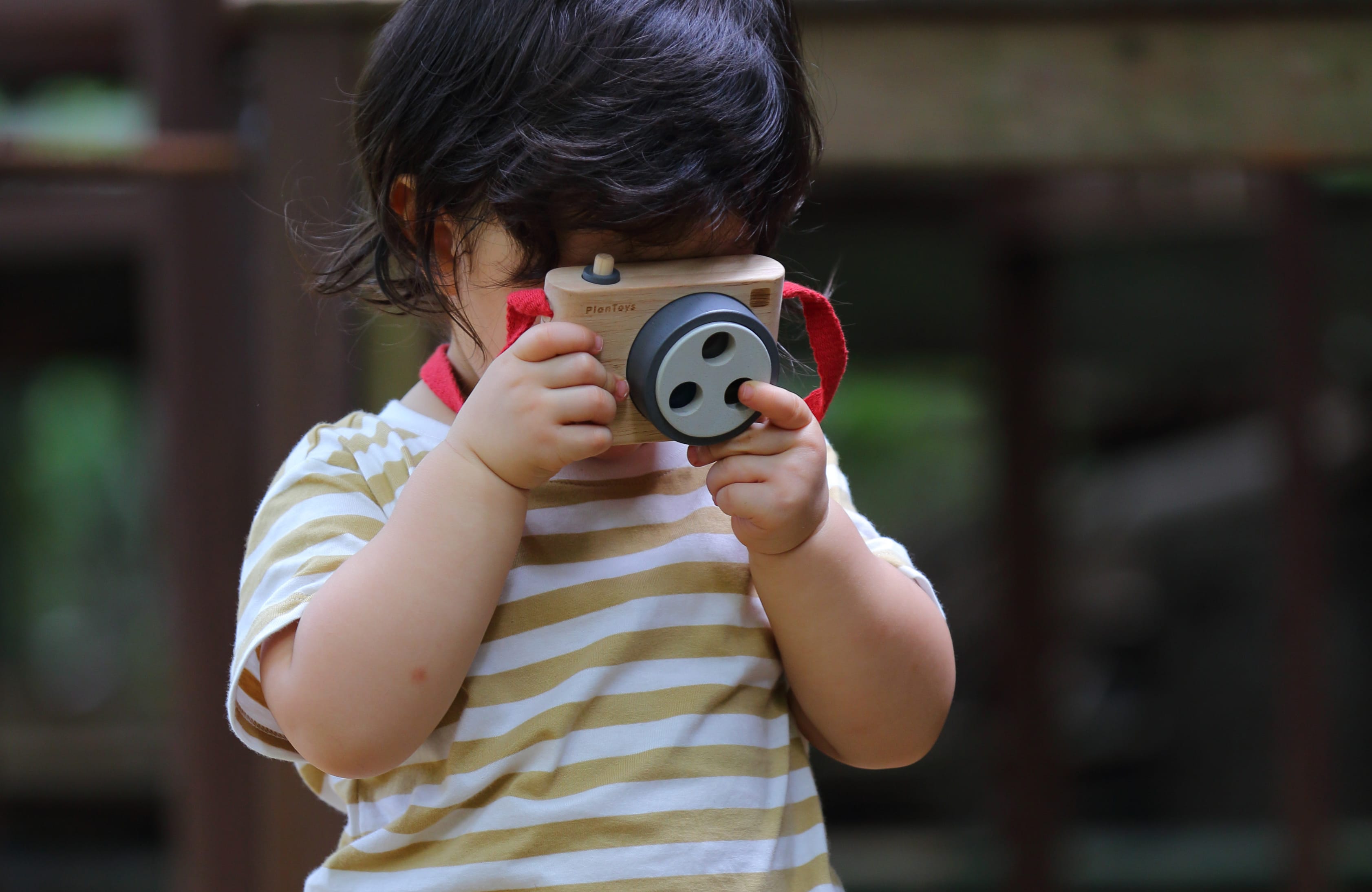 Colored Snap Camera Wooden Toy At Play