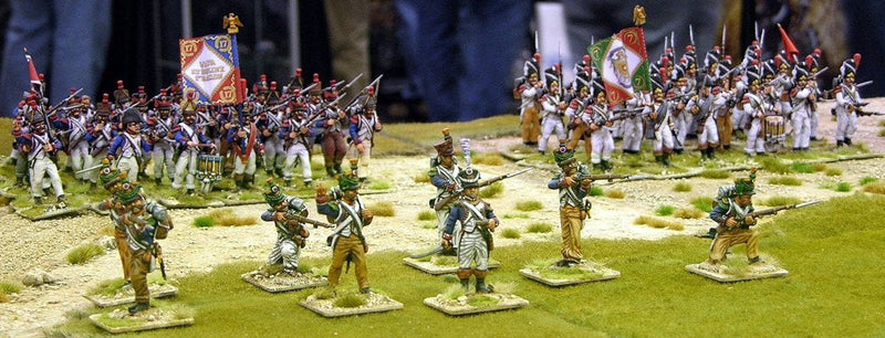 Napoleonic French Voltigeurs Infantry 1805 - 1812, 1/32 (54 mm) Scale Model Plastic Figures Diorama Example