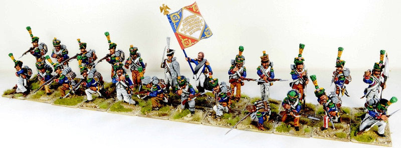 Napoleonic French Voltigeurs Infantry 1805 - 1812, 1/32 (54 mm) Scale Model Plastic Figures Painted Example